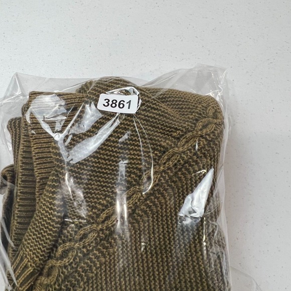 Very J Tunic Sweater Dress Size Small Olive Cable Knit‎ Crewneck Pullover Cotton - Picture 11 of 11